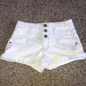 High Rise Light Blue Wash Shorts